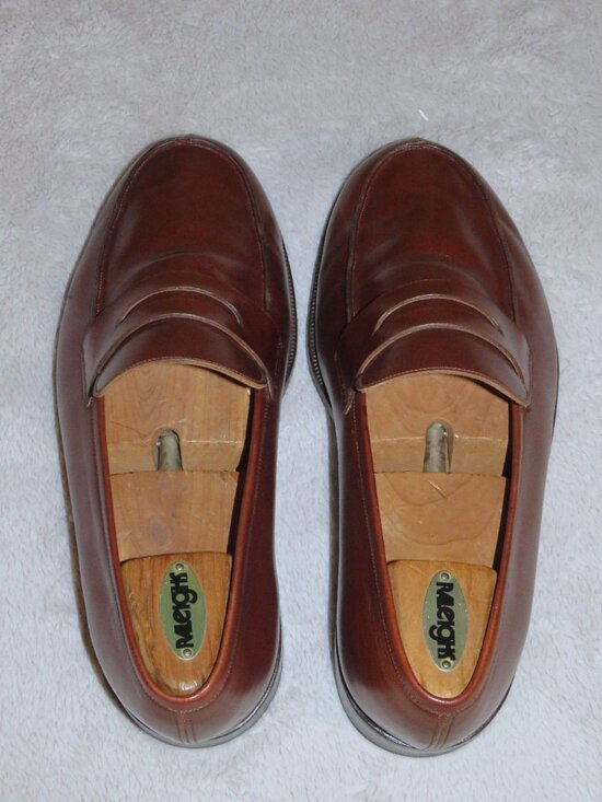 E. Vogel Bespoke Mahogany Calf Leather Split Toe Penny Loafer 11 EE main image 14
